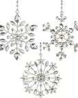 3.5" CRYSTAL JEWELED SNOWFLAKES - 3 Styles Available (Set/1) MAGNETIC CHANDELIER ORNAMENT