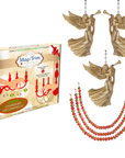 HOLIDAY CHANDELIER MAKEOVER KIT - (3) Gold Angel + (3) 12" Red/Gold Garland
