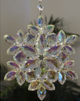 CLEAR IRIDESCENT SNOWFLAKE (Set/1) or (Set/3) MAGNETIC CHANDELIER ORNAMENT