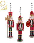 GLITTER RED + GREEN NUTCRACKER (Set/1) MAGNETIC CHANDELIER ORNAMENT - 3 STYLES AVAILABLE