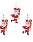 PEPPERMINT SANTAS (Set/3) - 2 STYLES AVAILABLE - MAGNETIC CHANDELIER ORNAMENT