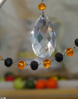 12" ORANGE/BLACK CRYSTAL BEAD MAGNETIC CHANDELIER GARLAND (Set/3)