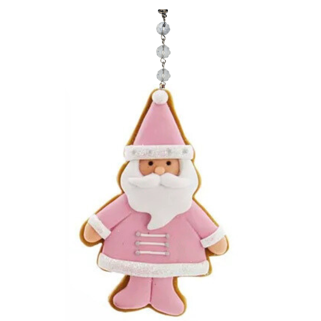 PINK SANTA (Set/3) or (Set/1) MAGNETIC CHANDELIER ORNAMENT