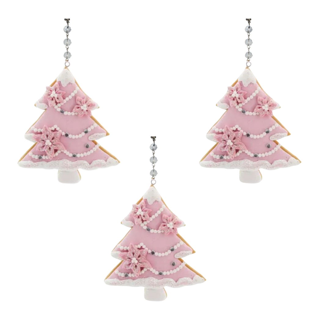 PINK PEARL TREE (Set/3) or (Set/1) MAGNETIC CHANDELIER ORNAMENT