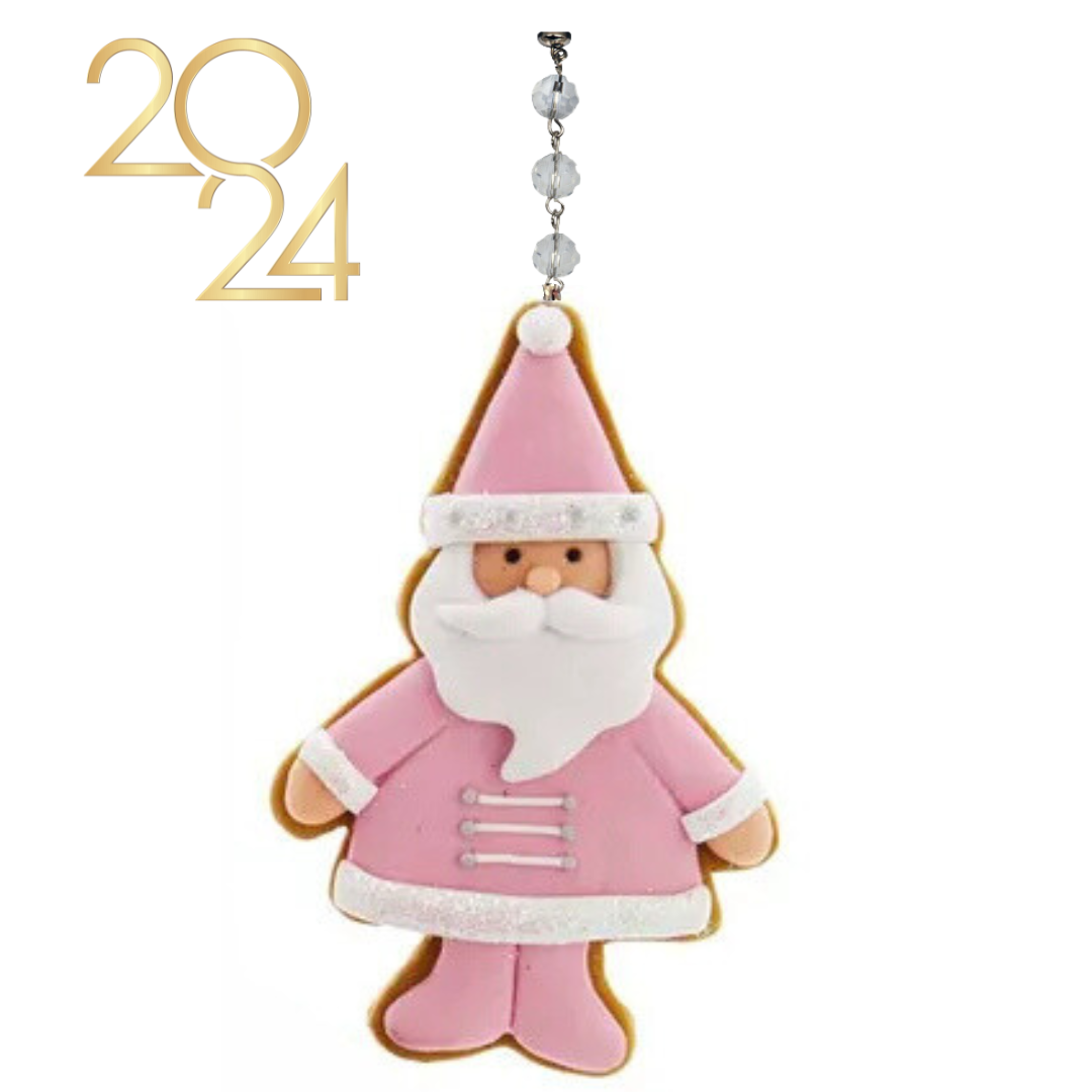 PINK SANTA (Set/3) or (Set/1) MAGNETIC CHANDELIER ORNAMENT