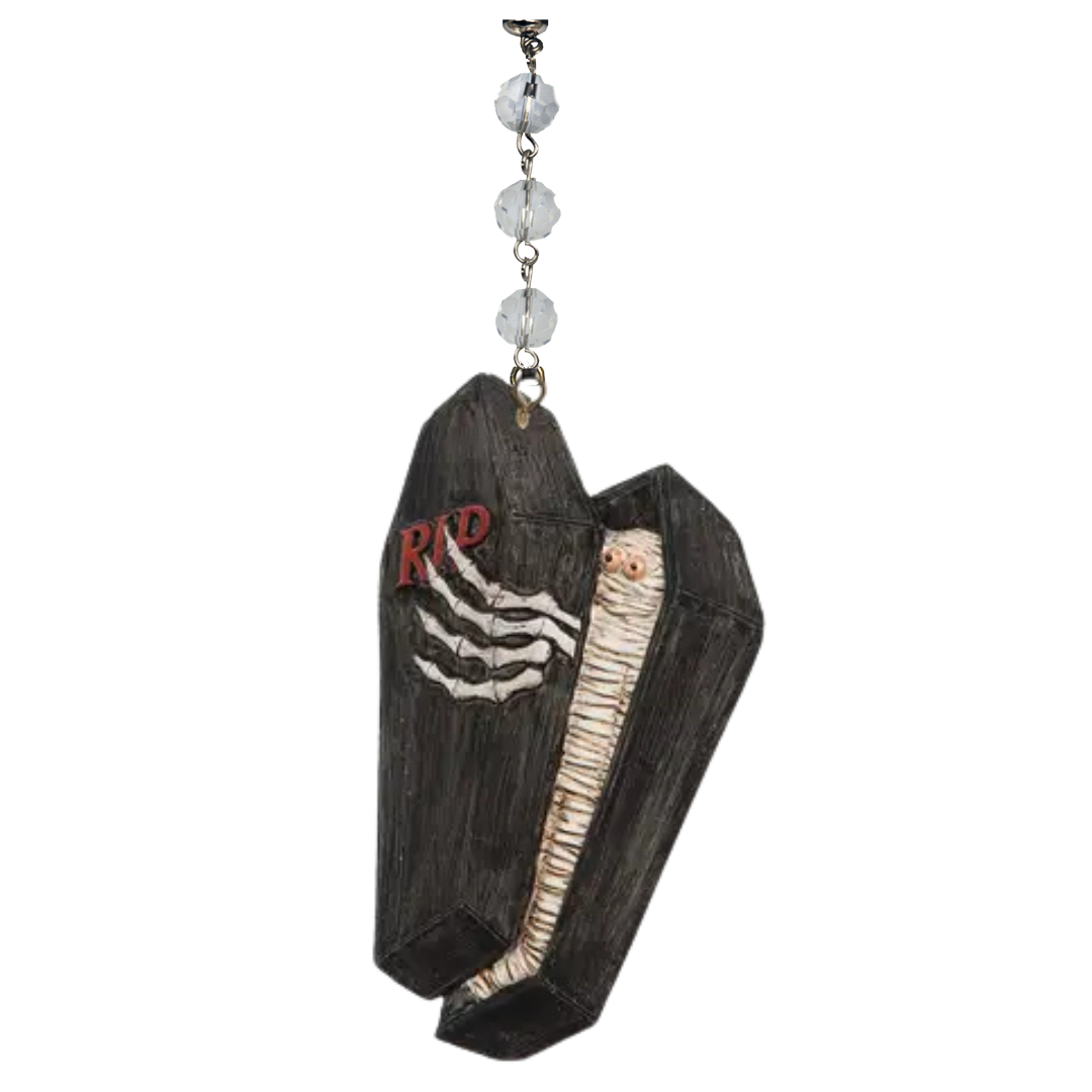 5" COFFIN (Set/1) OR (Set/3) MAGNETIC HALLOWEEN CHANDELIER ORNAMENT