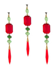 RED/GREEN DANGLE JEWEL (Set/1) MAGNETIC CHANDELIER ACCESSORY