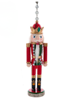 GLITTER RED + GREEN NUTCRACKER (Set/1) MAGNETIC CHANDELIER ORNAMENT