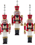 RED + GOLD NUTCRACKERS (Set/3) MAGNETIC CHANDELIER ORNAMENT