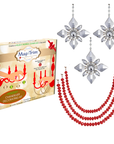 HOLIDAY CHANDELIER MAKEOVER KIT - (3) Crystal Snowflake + (3) 12" Light Red Crystal Garland