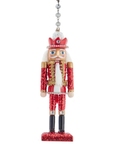 GLITTER RED + WHITE NUTCRACKER - 3 STYLES AVAILABLE (Set/1) MAGNETIC CHANDELIER ORNAMENT
