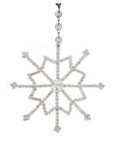 3.5" SILVER CRYSTAL JEWELED SNOWFLAKE (Set/3) MAGNETIC CHANDELIER ORNAMENT