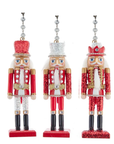 GLITTER RED + WHITE NUTCRACKER - 3 STYLES AVAILABLE (Set/1) MAGNETIC CHANDELIER ORNAMENT