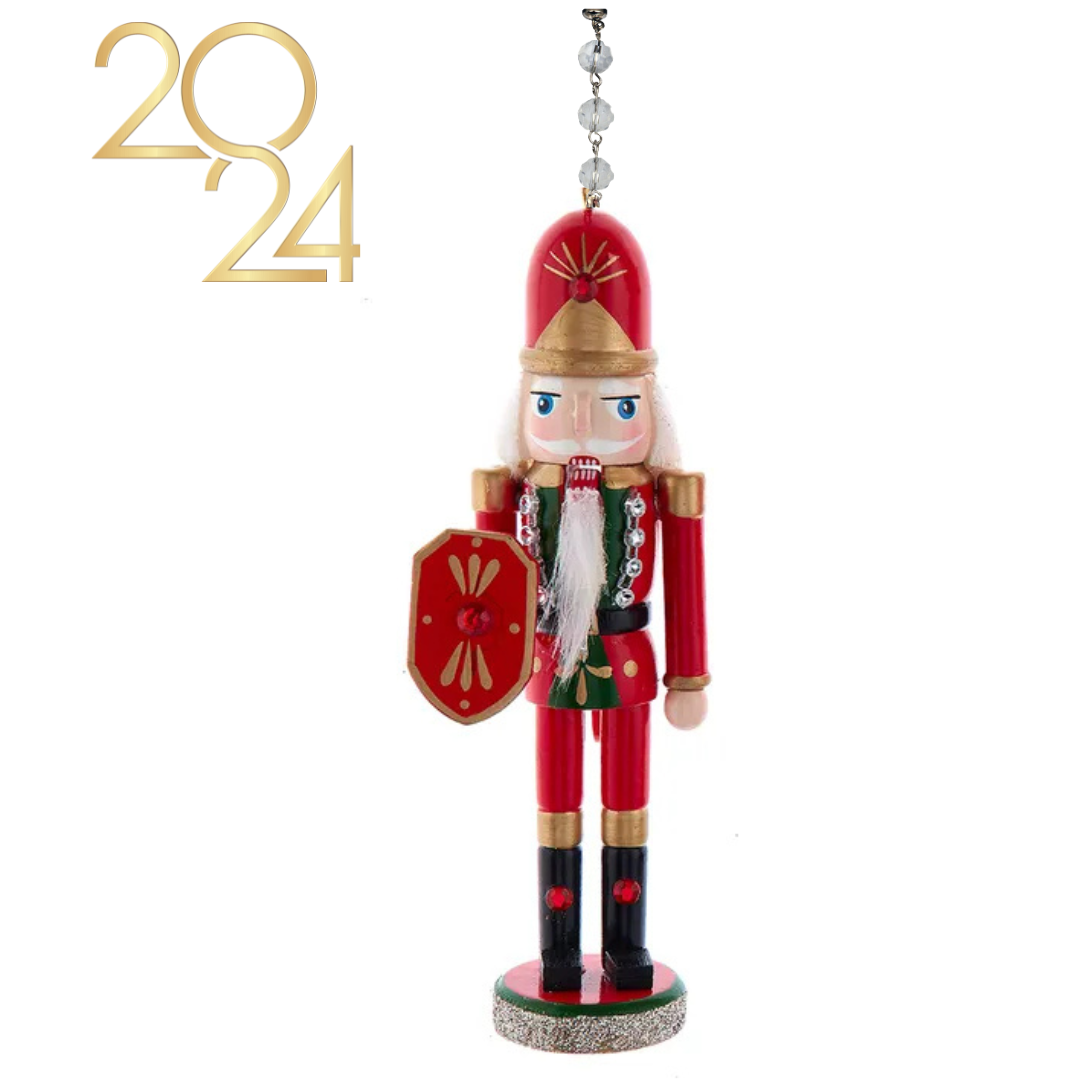 GLITTER RED + GREEN NUTCRACKER (Set/1) MAGNETIC CHANDELIER ORNAMENT - 3 STYLES AVAILABLE