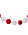 72" ( 6 Feet) Red/White Ball MAGNETIC Holiday Garland