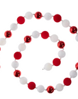 72" ( 6 Feet) Red/White Ball MAGNETIC Holiday Garland