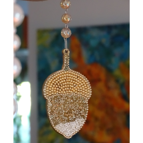 BEJEWELED ACORN (Set/3) MAGNETIC FALL CHANDELIER ORNAMENT