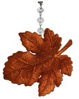 GLITTER AMBER LEAF (Set/3) MAGNETIC CHANDELIER ORNAMENT