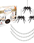 HALLOWEEN CHANDELIER MAKEOVER KIT - (3) Glass Spider + (3) 12" Clear Crystal Bead Garland