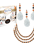 HALLOWEEN CHANDELIER MAKEOVER KIT - (3) Black/Orange Crystal Almond + (3) 12" Black/Orange Crystal Bead Garland (Copy)