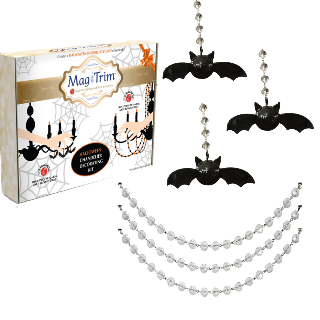 HALLOWEEN CHANDELIER MAKEOVER KIT - (3) Eyelash Bat + (3) 12" Clear Crystal Bead Garland (Copy)