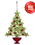 GLITTER RED/GREEN TREE (Set/3) MAGNETIC CHANDELIER ORNAMENT