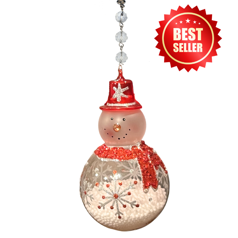 RED/WHTE SNOWMAN (Set/3) or (Set/1) MAGNETIC CHANDELIER ORNAMENT