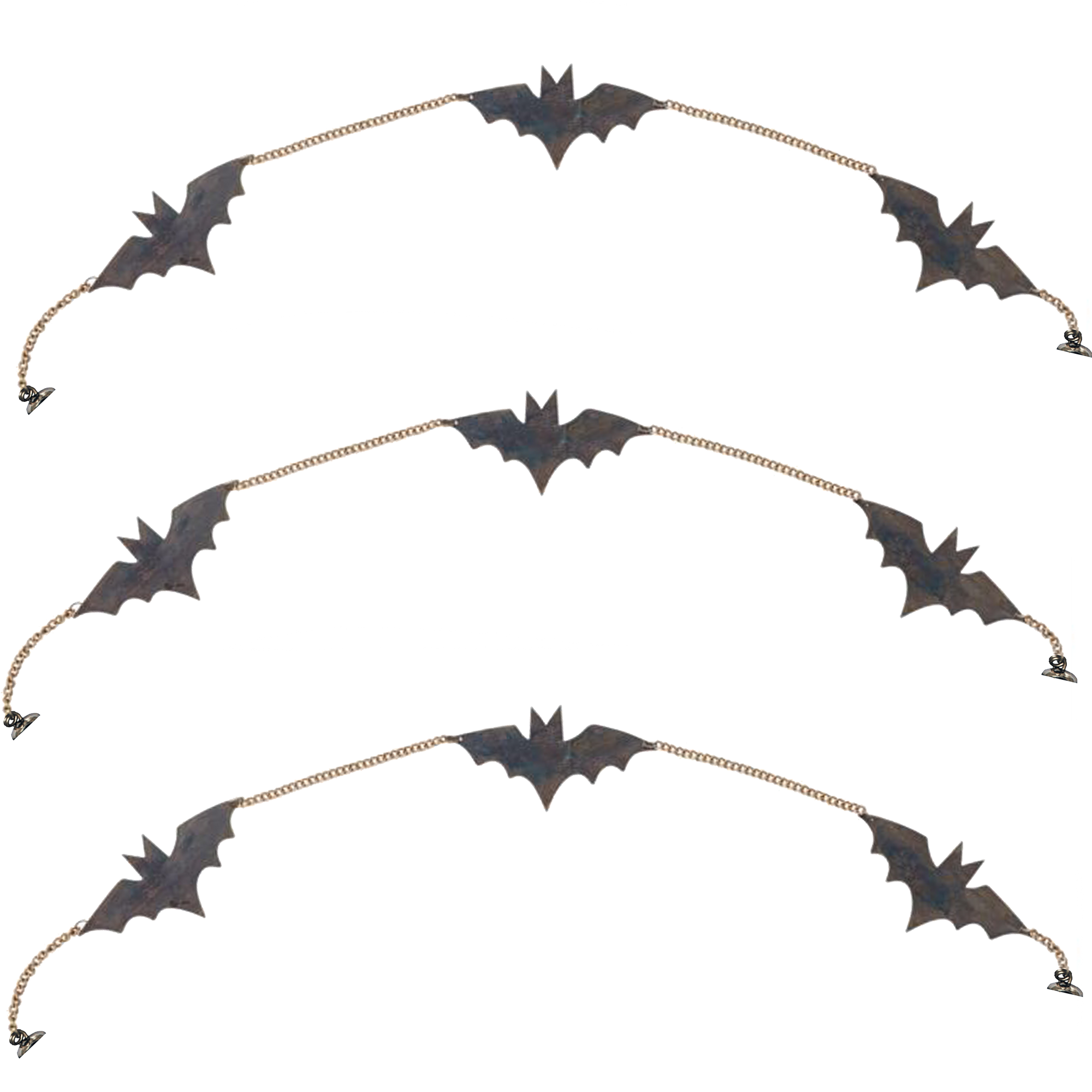 12" BLACK BAT CHANDELIER GARLAND (Set/3)