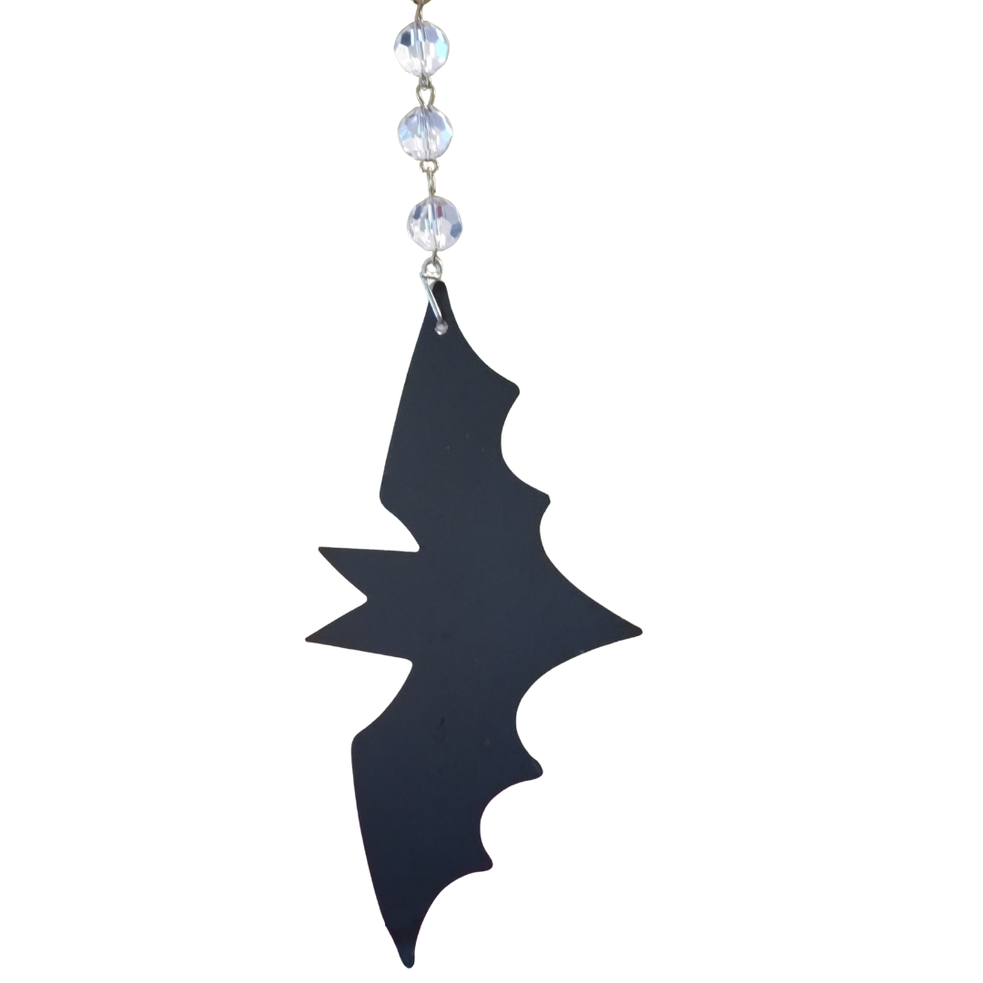 4" BLACK BAT (Set/3) MAGNETIC HALLOWEEN CHANDELIER ORNAMENT