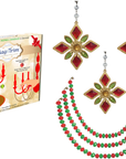 HOLIDAY CHANDELIER MAKEOVER KIT - (3) Red/Green/Gold Snowflake + (3) 12" Red/Green Bead Crystal Garland (Copy)