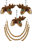 FALL CHANDELIER MAKEOVER KIT - GLITTER ACORN + 12" GOLD CRYSTAL BEAD GARLAND