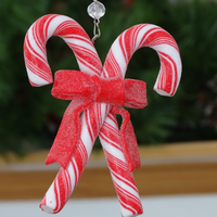HOLIDAY CHANDELIER MAKEOVER KIT - (3) Candy Cane + (3) 12" Red Crystal Garland