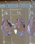 3" PINK FACETED WEAVED ALMOND (Box of 3) Magnetic Chandelier Crystal TrimKit®
