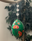 GREEN FLORAL EGG MAGNETIC ORNAMENT (Box of 3) - Magnetic Chandelier Ornament