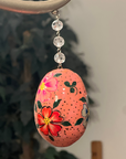 PINK FLORAL EGG MAGNETIC ORNAMENT (Box of 3) - Magnetic Chandelier Ornament