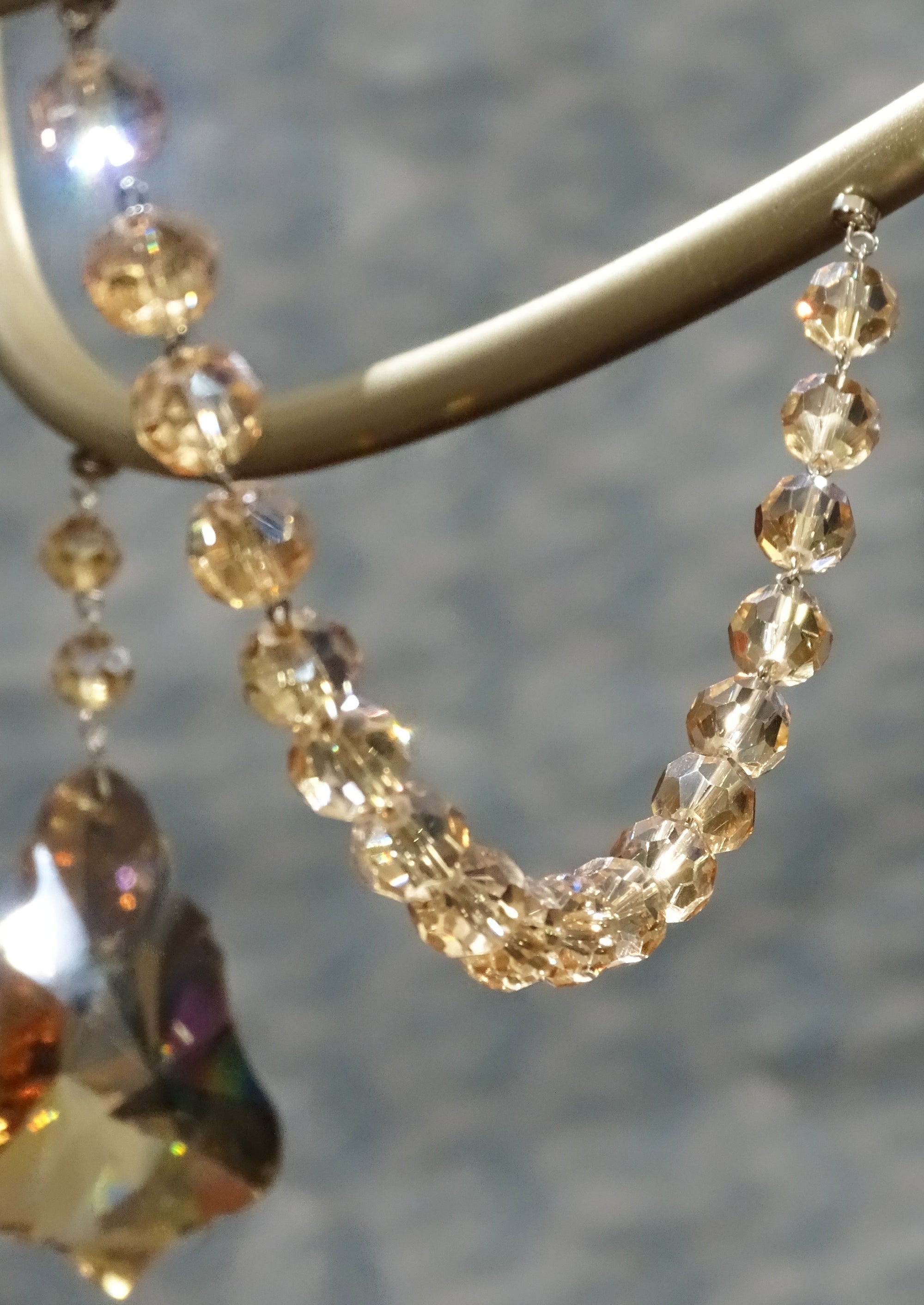 12" CHAMPAGNE CRYSTAL BEAD MAGNETIC CHANDELIER GARLAND (Set/3) - MagTrim Designs LLC