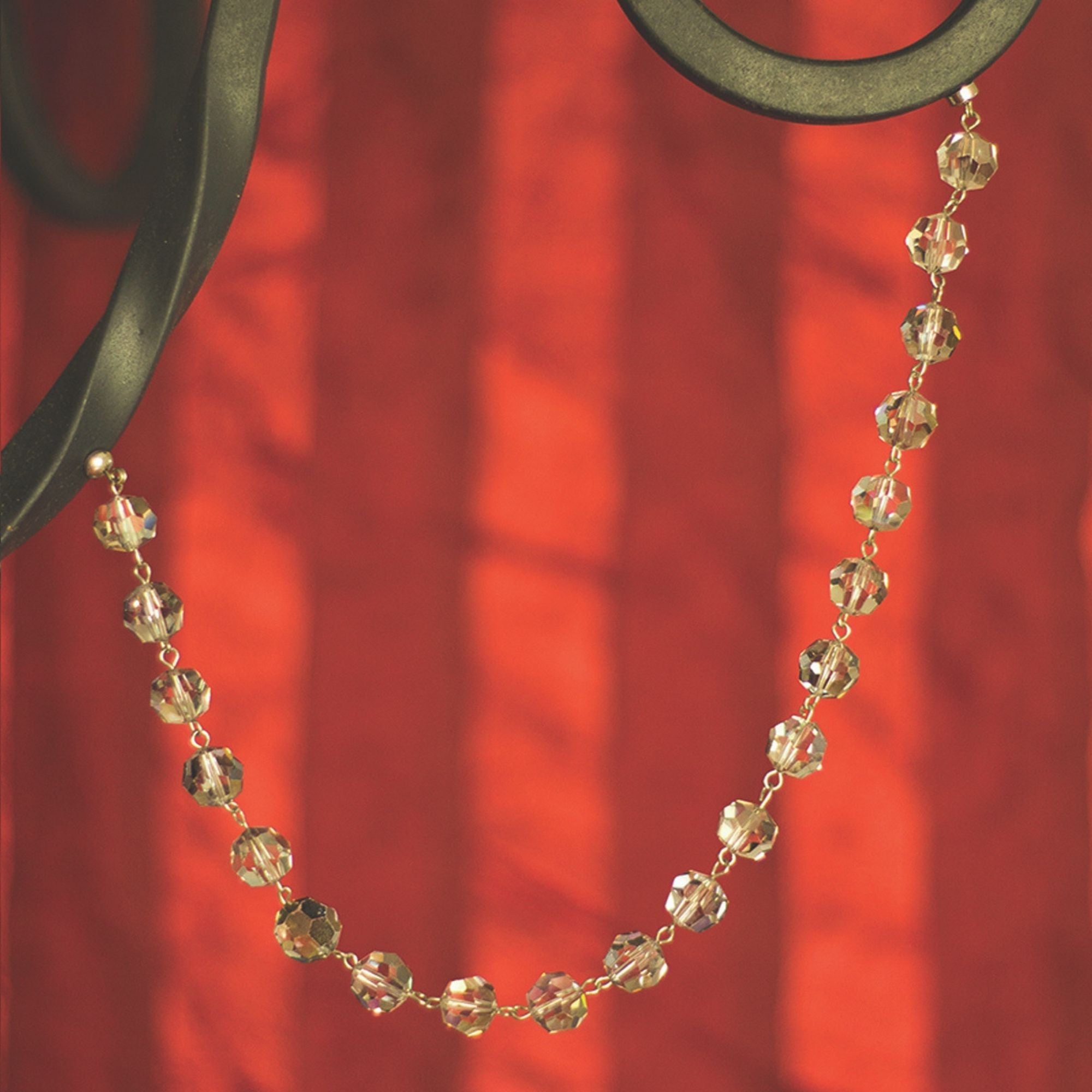 12" CHAMPAGNE CRYSTAL BEAD MAGNETIC CHANDELIER GARLAND (Set/3) - MagTrim Designs LLC