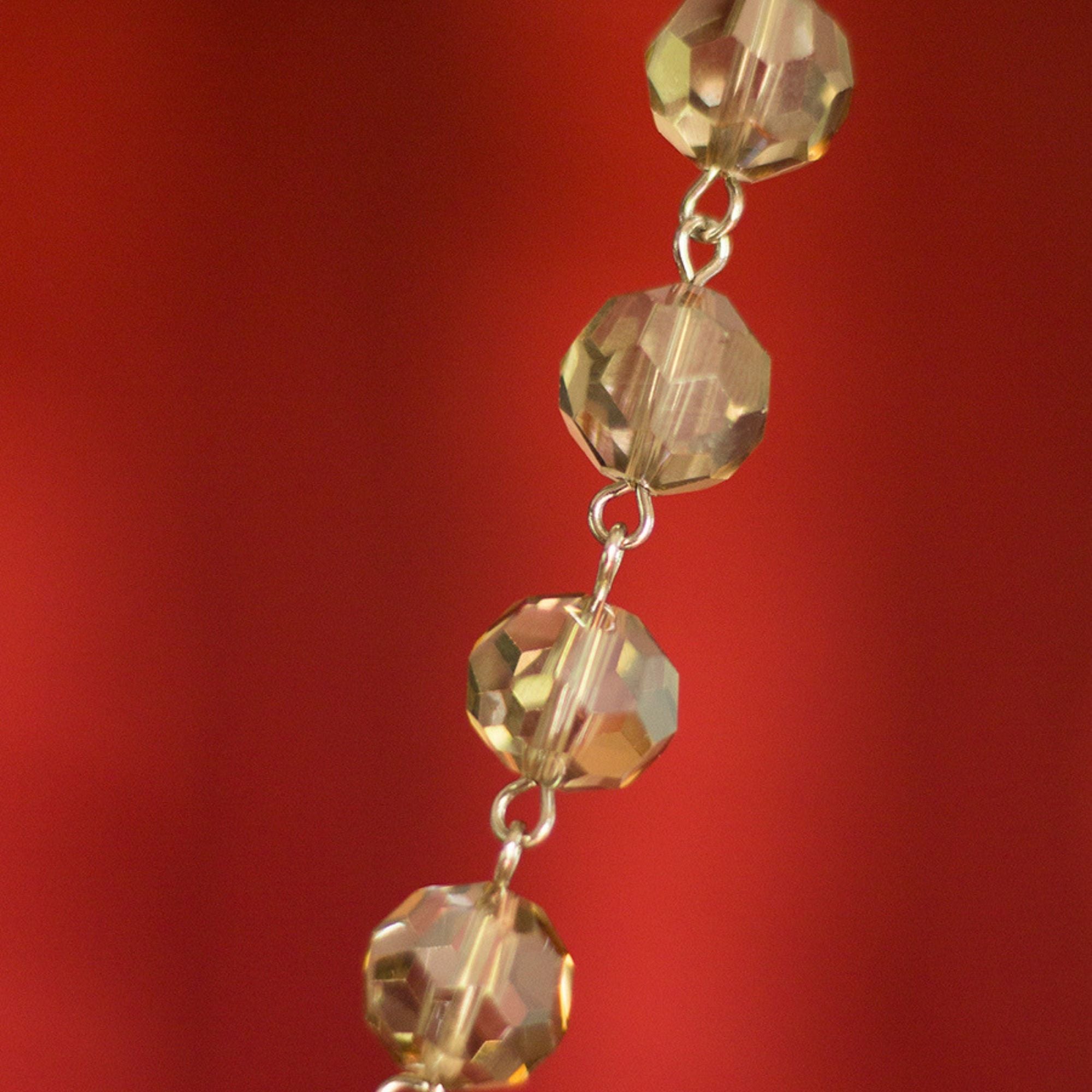 12" CHAMPAGNE CRYSTAL BEAD MAGNETIC CHANDELIER GARLAND (Set/3) - MagTrim Designs LLC