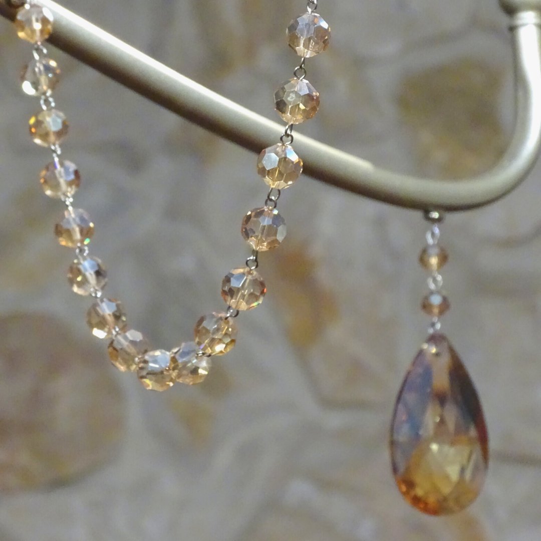 12" CHAMPAGNE CRYSTAL BEAD MAGNETIC CHANDELIER GARLAND (Set/3) - MagTrim Designs LLC