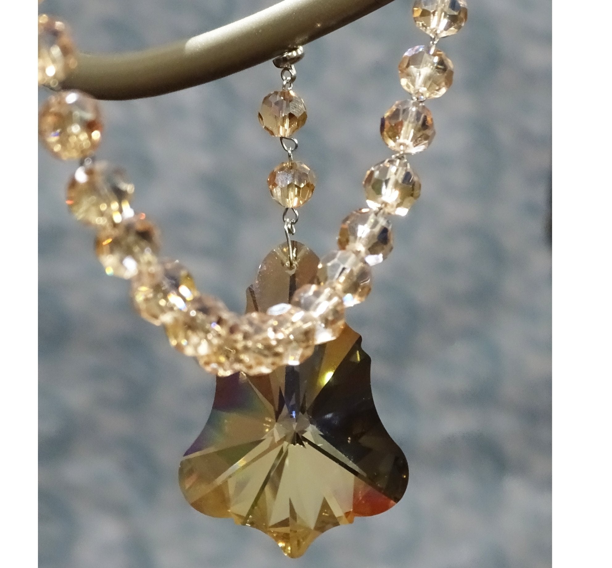 12" CHAMPAGNE CRYSTAL BEAD MAGNETIC CHANDELIER GARLAND (Set/3) - MagTrim Designs LLC