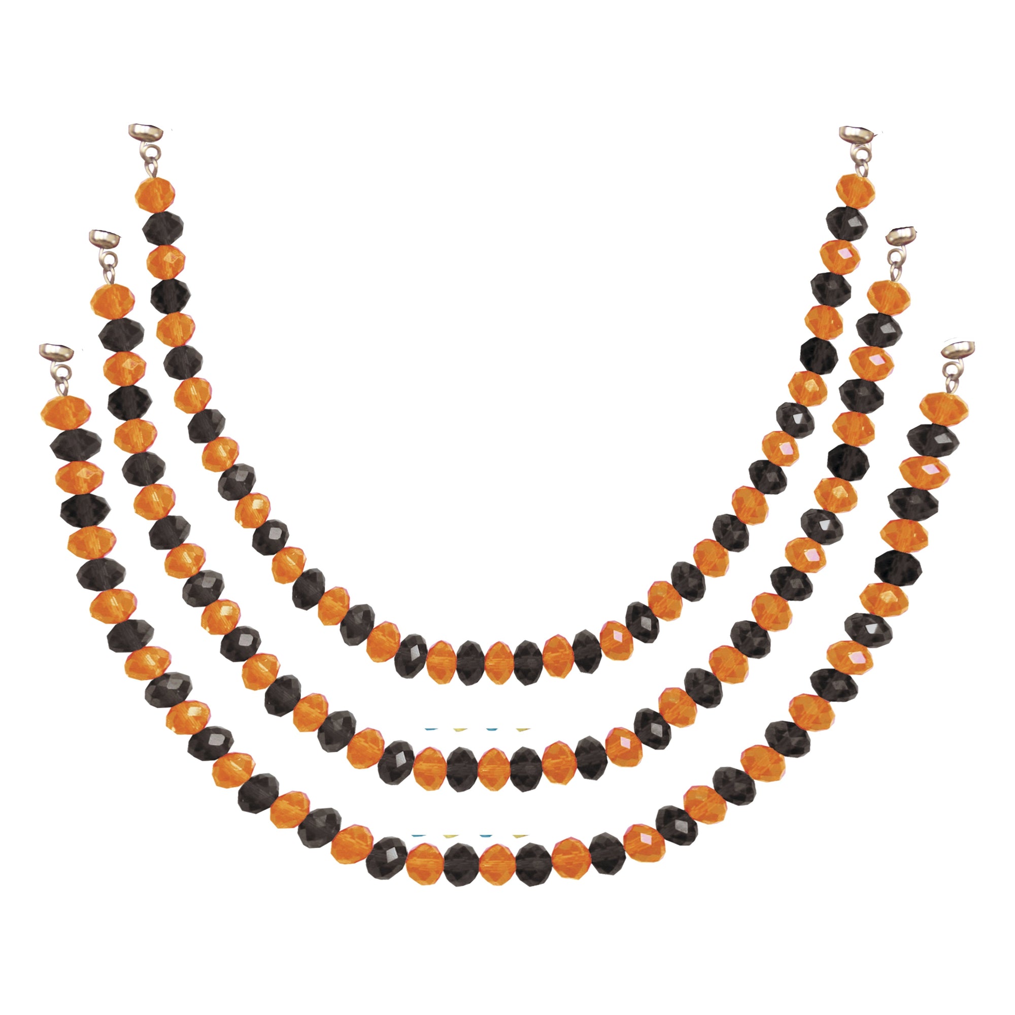 12" Crystal Garland - Orange/Black (Set of 3) Magnetic Chandelier Crystal TrimKit® - MagTrim Designs LLC