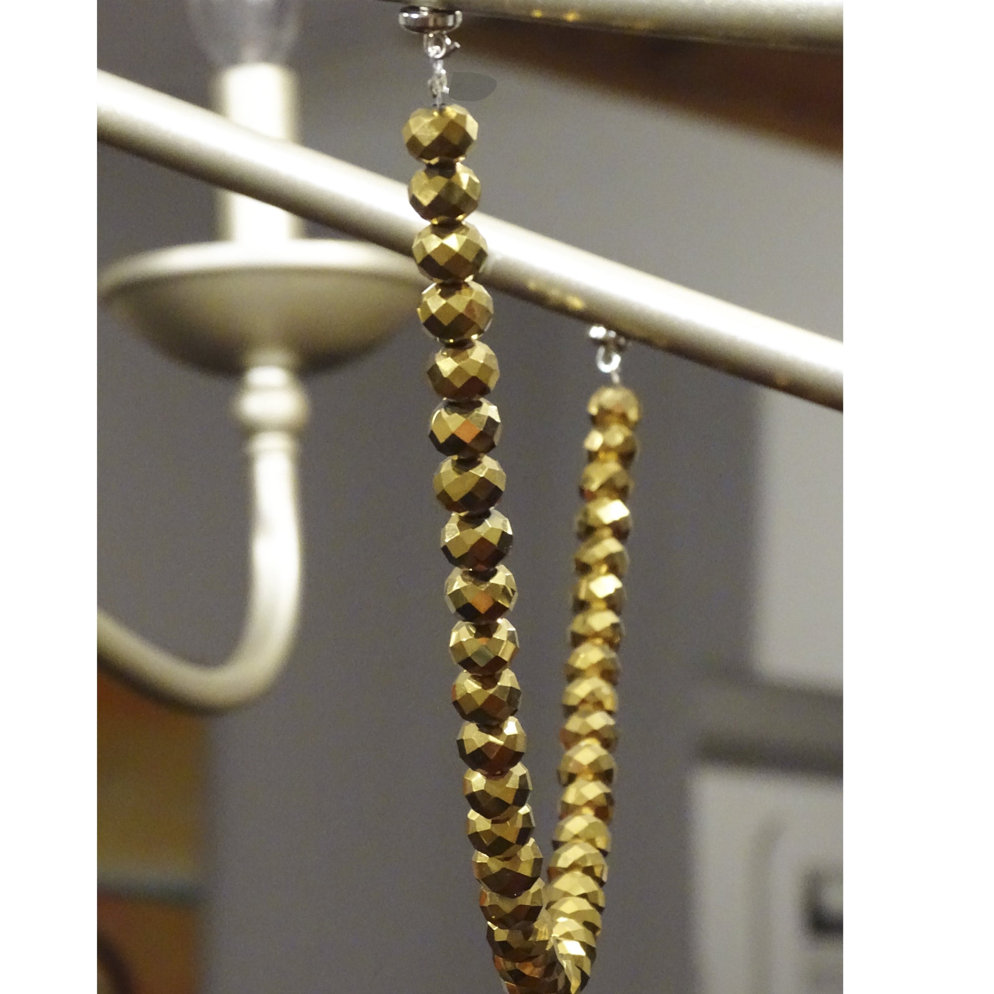 12" GOLD CRYSTAL BEAD MAGNETIC CHANDELIER GARLAND (Set/3) - MagTrim Designs LLC