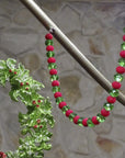 12" RED/GREEN CRYSTAL BEAD MAGNETIC CHANDELIER GARLAND (Set/3) - MagTrim Designs LLC