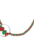 12" RED/GREEN CRYSTAL BEAD MAGNETIC CHANDELIER GARLAND (Set/3) - MagTrim Magnetic Ornaments LLC