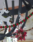 12" RED/GREEN CRYSTAL BEAD MAGNETIC CHANDELIER GARLAND (Set/3) - MagTrim Designs LLC