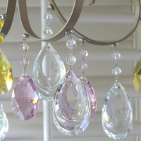 4" CLEAR 3D CRYSTAL ALMOND Magnetic Chandelier Crystal (Set/3)