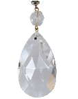 2" CLEAR "MINI" CENTER CUT CRYSTAL ALMOND Magnetic Chandelier Crystal (Box of 6) - MagTrim Magnetic Ornaments LLC