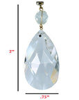 2" CLEAR "MINI" CENTER CUT CRYSTAL ALMOND Magnetic Chandelier Crystal (Box of 6) - MagTrim Magnetic Ornaments LLC