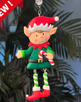 HOLIDAY ELF - CANDY CANE (Set/3) MAGNETIC CHANDELIER ORNAMENT