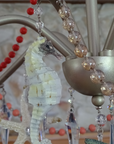 WHITE SEA HORSE (Set/1) MAGNETIC CHANDELIER ORNAMENT